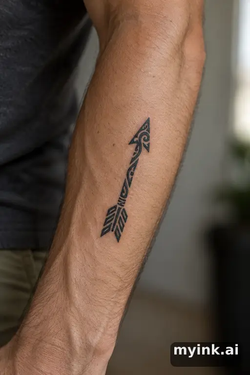 Small arrow — Tribal Forearm Tattoo reference image