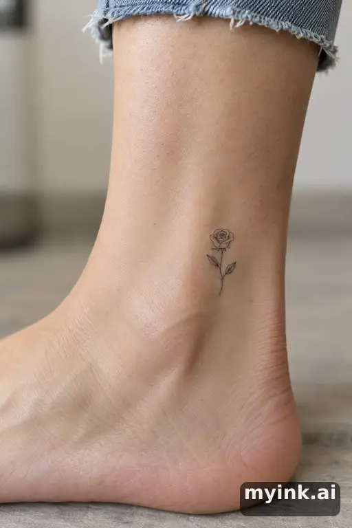 Tiny rose — Minimalist Small Tattoo reference image