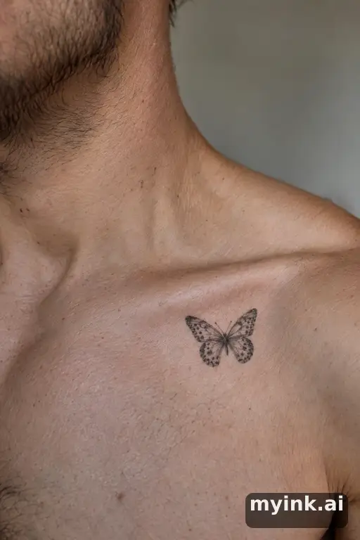 Butterfly tattoo idea: Small butterfly — Dotwork Small Tattoo reference image
