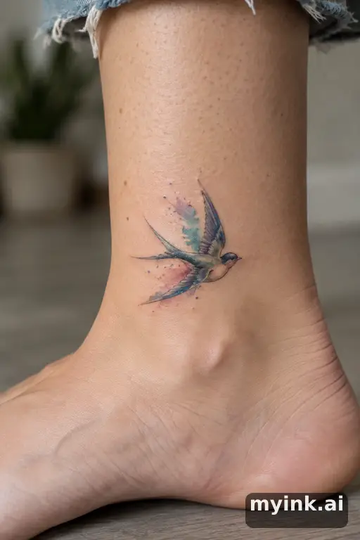 Small swallow — Watercolor Small Tattoo reference image