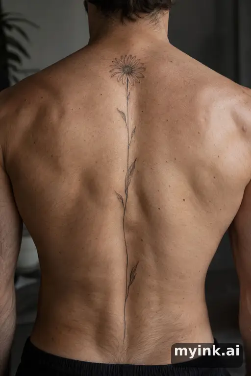 Daisy — Fine Line Spine Tattoo reference image