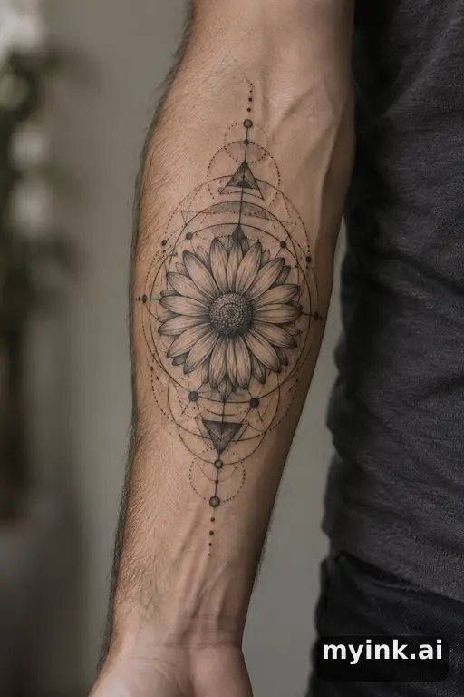 Daisy — Geometric Forearm Tattoo reference image