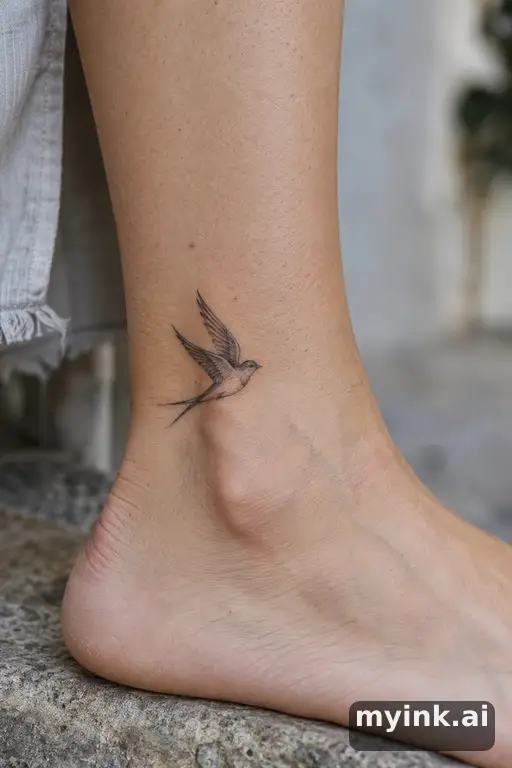 Small swallow — Fine Line Tattoo reference image