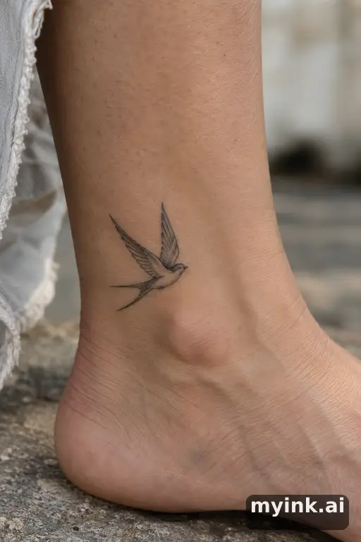 Small swallow — Fine Line Tattoo reference image