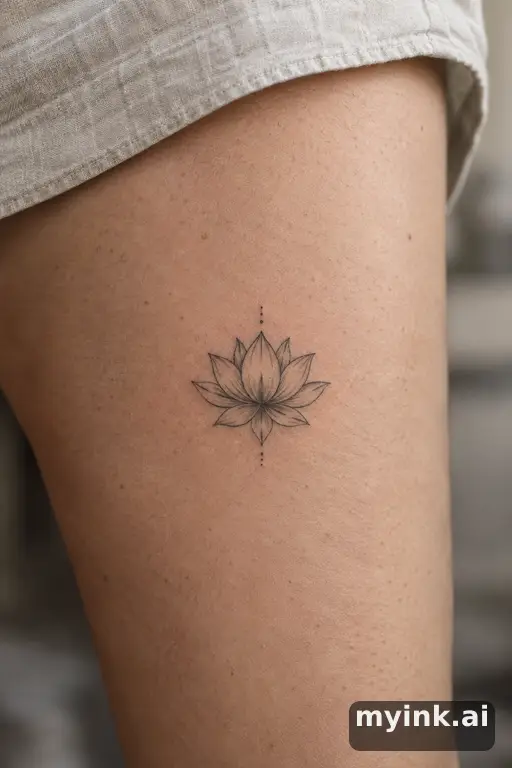 Little lotus — Fine Line Tattoo for Women reference image