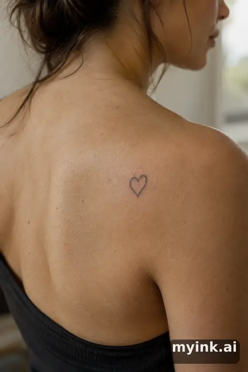 Small heart outline — Fine Line Tattoo for Women reference image