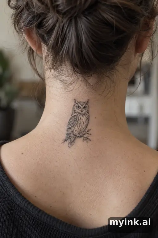 Owl — Fine Line Tattoo reference image