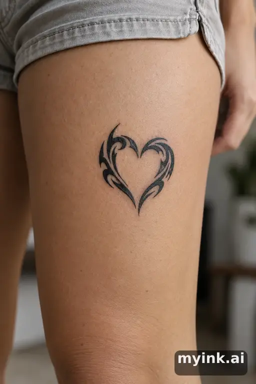 Small heart outline β Tribal Tattoo for Women reference image