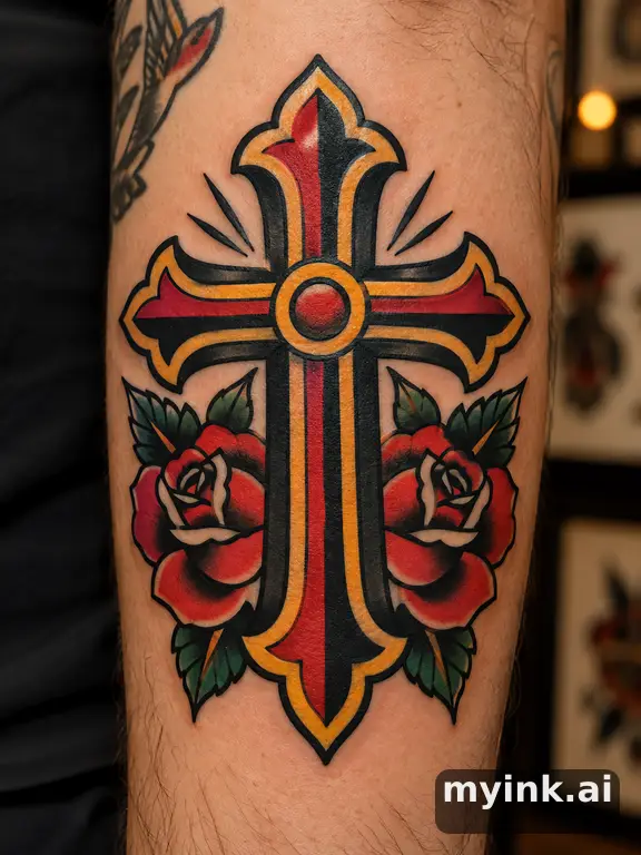 Cross tattoo idea: Cross — Traditional Tattoo Design reference image