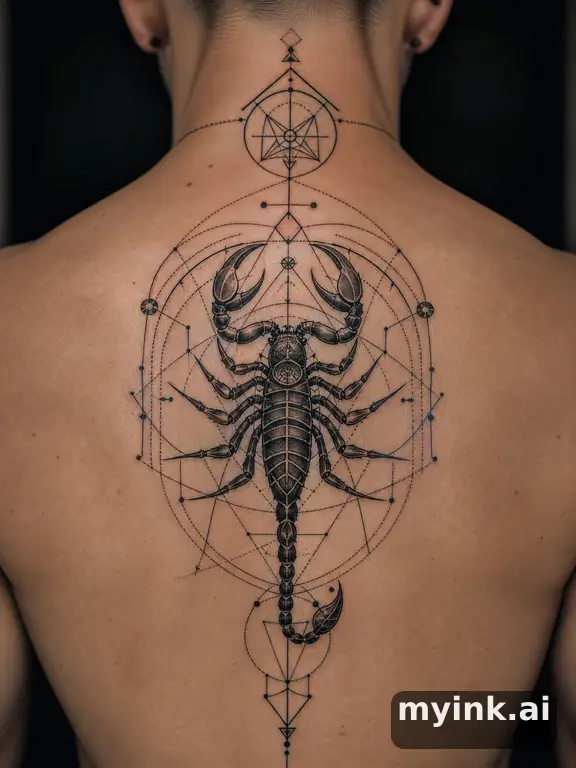 Scorpio scorpion symbol — Geometric Tattoo Design reference image