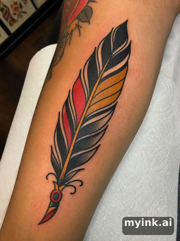 Feather β Traditional Tattoo Design reference image