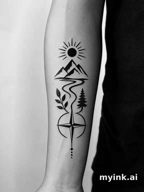 Meaningful vow tattoo concept with subtle symbols and aging-safe spacing — Blackwork Tattoo Design reference image