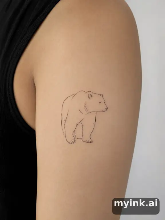 Bear β Minimalist Tattoo Design reference image