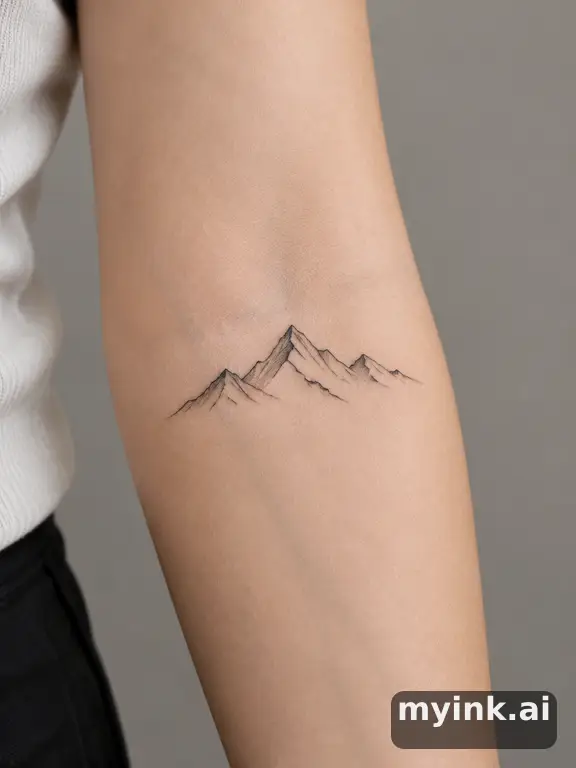 Mountain range silhouette — Minimalist Tattoo Design reference image