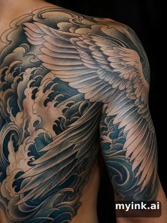 Angel wings — Japanese Tattoo Design reference image