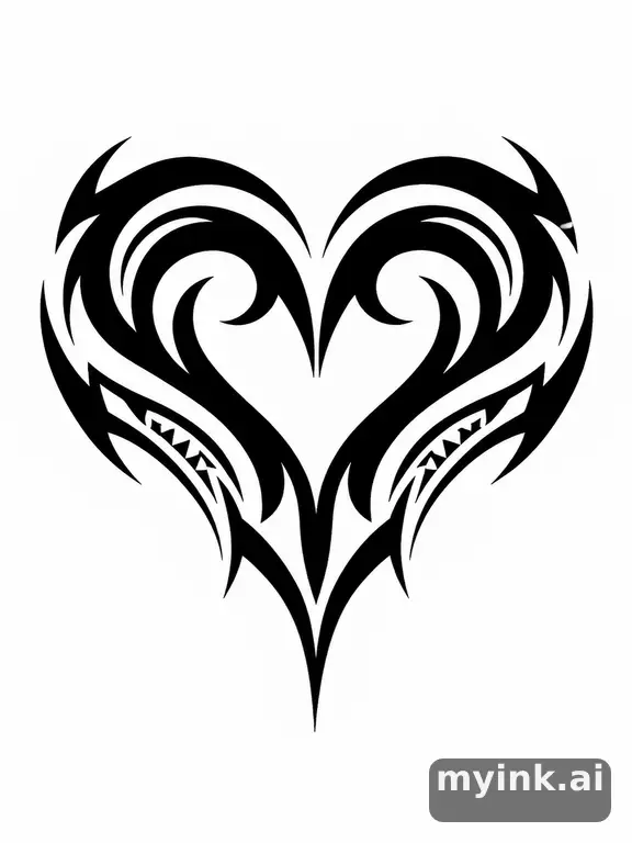 Heart — Tribal Tattoo Design reference image